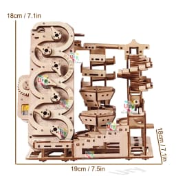 Ury 3D Wooden Puzzle Electric Track Device Marble Run Set Counter Current Compass Model Science Ball Maze Assembly Gift