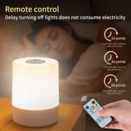 LED Touch Night Light USB Rechargeable Table Lamp With Remote Control Switch 3 Colors Dimmable Bedside Night Lamp Bedroom Decor
