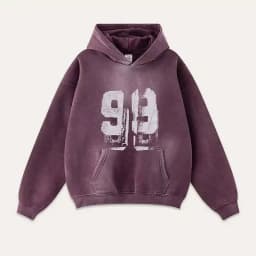 PFNW 2025 Spring High Street Vintage Washed Digital Padded Hooded Sweatshirt Men's American Loose Oversized Pullover Top 28W5695