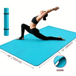 HAPBEAR Extra Large Yoga Mat,48ร72 Inch TPE 6mm/8mm DoubleโSided NonโSlip Wide Fitness Mat with Bag Straps for Home Gym Pilates Workouts