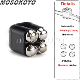 3&4 Buttons Motorcycle Switch 22mm 25mm Handle Controller Switches M-Unit Lights Starter Horn Universal 7/8" 1" Handlebar Switch