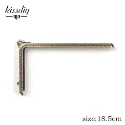 10 PCS 14.5 16.5 18.5cm L Shape Embossed Bronze Right Angle Coins Purse Frames DIY Metal Kiss Clasp Bags Accessory Parts