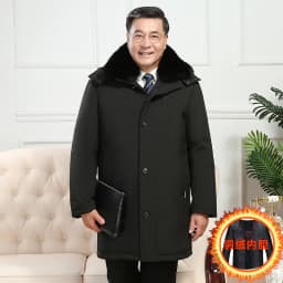 Men's Down Coat And Parkas Windbreaker Puffer Jacket Overcoat Winter Padding Man White Goose Down Jacket Removable Liner HXY1273
