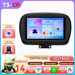 2Din 360Camera Android 14 Car Radio For FIAT 500X 2014-2020 Car Multimedia Player Intelligent Screen autoradio 4G Carplay 6115