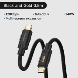 Hagibis TBT5 Cable Up to 120Gbps Bandwidth Boost 240W Charging 80Gbps Data 16K/8K Compatible with Thunderbolt 4 USB C Cable