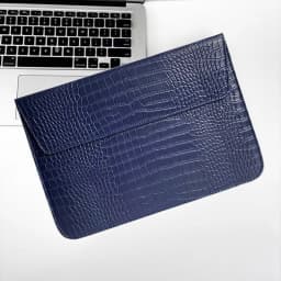 Customized Letter Crocodile PU Leather Men's Laptop Case Bag 13.3/15.4 Pro Laptop Stand Cover Case, Unisex