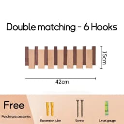 Wall Mounted Black Walnut Coat Rack Creative Hanging Hat Key Bags Holder Doorway Entrance Cloak Rack Home Decor Furniture