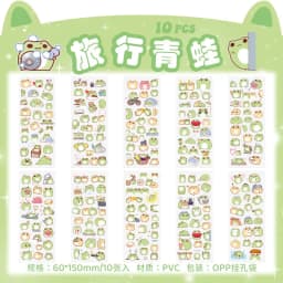 10pcs/package Cartoon Animals Stickers Decorative Scrapbook Diary Background Paper DIY Garbage Magazine Diary Stationery
