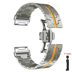 26 22mm QuickFit Metal Strap For Garmin watch Fenix 5/5X/5XPlus/6/6X/6XPro/7x Titanium Color Stainless Steel Band Forerunner 945