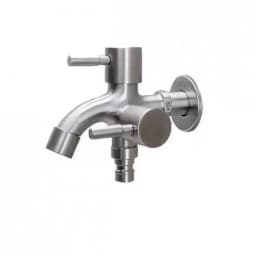 1/2" Double Outlet Faucet for Washing Machine Dual Control Water Tap One In Two Out Bidet Faucet Multi-Purpose Bathroom Sink Fit