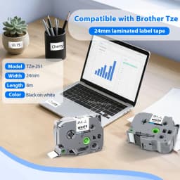 24mm TZe251 Compatible for Brother TZe Label Tape TZe-251 TZe151 TZe451 TZe551 TZe651 TZe751 for Brother P-touch Label Maker