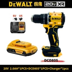 DEWALT DCD805 Brushless Compact Electric Screwdriver Hand Drill Impact Drill 20V Rechargeable Lithium Battery Charger