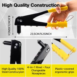 Professional Manual Rivet Gun Set Quick Riveting Tool Heavy Duty Hand Tool Set with Rivet Heads Effortless for Home Car Repair