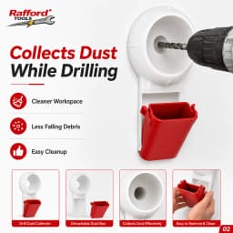 Rafford 1Pc Drill Dust Collector Box Wall Drilling Sawdust Catcher Removable Dust Cup for Clean Home DIY Renovation