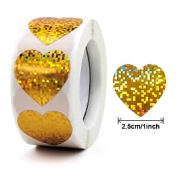 50-500pcs Heart Stickers For Envelopes Valentine's Day Sparkling Heart Stickers Decorative Love Stickers Holiday Decoration