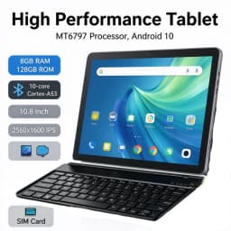 10.8' Screen 8GB RAM 128GB ROM X20L Android 10 CPU MT6797 Processor, 10-core Cortex-A53 2G 3G 4G Calls 2560x 1600 Pixels