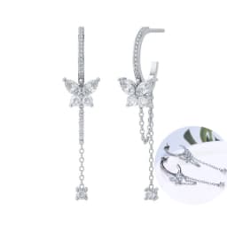 925 Sterling Silver Ear Needle White Zircon Silver Series Earrings ins Tassel Pendant Hoop Earrings For Women Advanced Jewelry