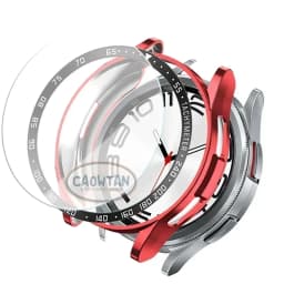 Tempered Glass+Bezel+Case For Samsung Galaxy Watch 6 Classic 43mm 47mm Cover TPU Bumper All-Around Protector Clear Screen Bezels
