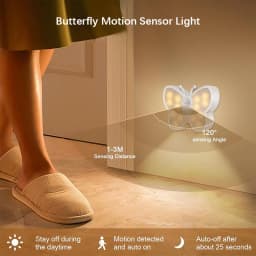 Butterfly Motion Sensor Night Light LED Under Cabinet Lights Rechargeable Lamp for Closet Wardrobe Stair Bedroom Kitchen Decor