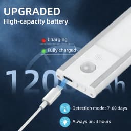 Motion Sensor Cabinet Light USB Rechargeable LED Under Cabinet Light 3 Colors Dimmable Magnetic Night Light