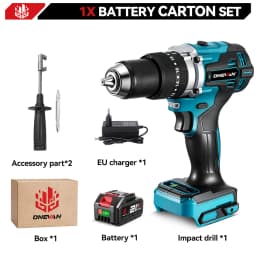 ONEVAN 13MM 650N.M Brushless Electric Impact Drill 20+3 Torque Cordless Screwdriver Drill Power Tool For Makita 18V Battery Pin