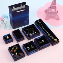 12pack Starry Sky Paper Jewelry Box Earnail Ring Bracelet Necklace Display Valentines Day Wedding Birthday Gift Packaging Boxs 