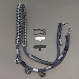 Black DIY Hand-braided Paracord Bag Strap Outdoor Multifunctional Anti-lost Adjustable Camera Phone Lanyard Shoulder Strap