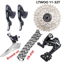LTWOO R7 2x10 Speed Road Groupset R7 Shifter Lever Rear Derailleurs 11-25/28/32T flywheel X10 Chain with for tiagra 4700 R3000
