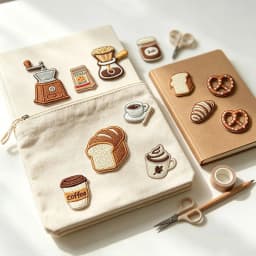 2-12pcs Coffee Bread Embroidery Patches Iron‑on Mini Food Applique for Clothing Backpack Notebook Jeans DIY Sewing Decor