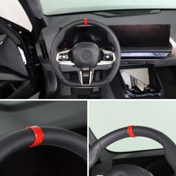 2x ABS Red Plastic Car Steering Wheel Positioning Label Decorative Cover Suitable for BMW 5 Series G60 2024-2025 X3 G45 2025