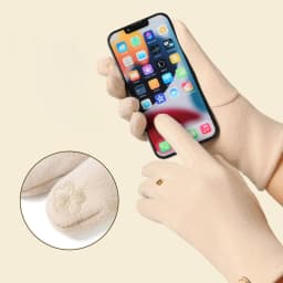 Women Winter Keep Warm Fingertips Clamshell Touch Screen Pearl Gloves Fashion Elegant Retro Luxury Fleece Soft Drive