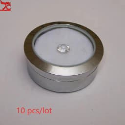 Wholesale Circle Round Diamond Display Box Stainless Steel Metal Gemstone Cases Diamond Jewelry Gift Stone Box 3.2*1.5Cm