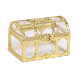 1pcs Mini Gold/Silver Transparent Jewelry Storage Box Plastics Box Wedding Gifts Packaging Box Jewelry Keepsake Treasure Chest