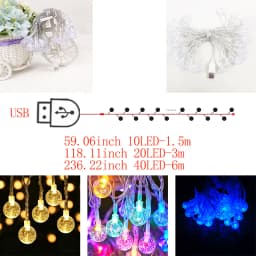 1.5M/3M/6M USB Bubble Ball LED String Lights Garland Lights Waterproof Outdoor Lamp Wedding Garden Fairy Lights Christmas Decor