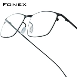 FONEX Alloy Glasses Frame Men Full-Rim Frames High-end Quality Square Eyeglasses Ultralight-Weight Korean Japanese Eyewear 8105