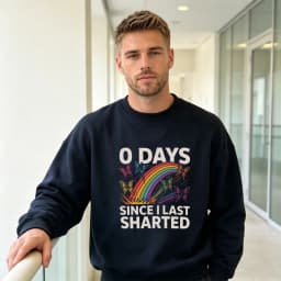 Rainbow Butterfly Shart Pun Men Humor Graphic Pullover Top 0 Days Since Meme Sweater Casual Hangout Wear Hoodie