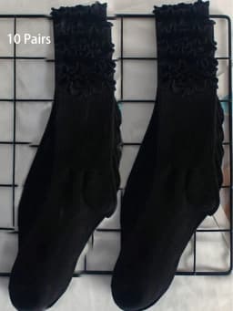 5/6/10 Pairs Women's Mid Socks Solid Color Breathable Comfortable In Autumn Winter Absorbing High-Quality Casual Socks Sports