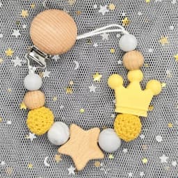 Custom Personalized Name Baby Pacifier Clip Bear Pacifier Chain Holder for Baby Teething Soother Chew Toy Food Grade Dummy Clips