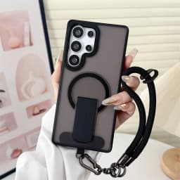 For Magnetic Wireless Charge Phone Case For Samsung Galaxy S26 S26Plus S26 Ultra S25 S24 With Lanyard Shockproof Bumper Cover
