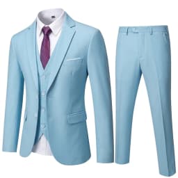 ( Blazer + Vest + Pants ) Men's Suit Slim 3 Pieces Set Solid Wedding Party Prom Groom Best Male Formal Business Suit