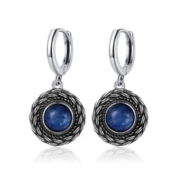 New Elegant Natural Kyanite S925 Silver Drop Earrings for Women Vintage Jewelry Wedding Engagement Hoop Earrings Gifts