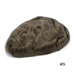 Men Toupee Full PU 0.12-0.14cm ISKIN With Knots Men's Capillary Prosthesis Real Indian Human Hair Wig Wave Straight Hairpiece