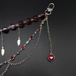 Sparkling Itabag Decor Chain Crystal Beads Heart Rhinestone Charm DIY Handmade Ornament for Bag Trouser Waist Chain Decoration