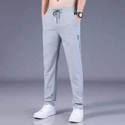 Men's Pants 2025 Summer New Black Gray Thin Business Casual Pants Outdoor Elastic Breathable Straight Leg Sweatpants