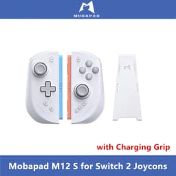 Mobapad Black, White, Grey Gamepa The Best 3rd Party Switch 2 Joycons: Mobapad M12 S Add Bag Charging Grip Game Controller,