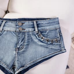 New Sexy Rivet Low Waist Ripped Super Short Booty Y2K Denim Shorts Jeans Women