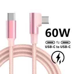 60W Elbow USB C Type C Fast Charging Cable for iPhone 17 16 15 Pro Max Samsung S25 S24 Xiaomi Redmi POCO OnePlus Oppo Vivo
