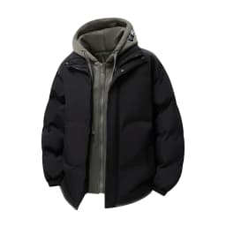 2026 Winter Men's Cotton Jacket Fake Two Piece Cotton Jacket Youth Winter Coat Korean Edition Trendy Thick Cotton Coat New Style