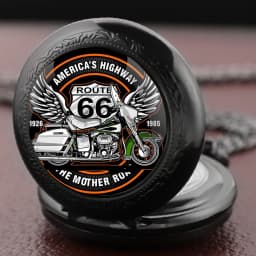 Motorcycle Dome Glass Pocket Watch Arabic Numerals Dial Vintage Women Necklace Pendant Clock Men's Watches Relojes De Bolsillo