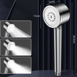 304 Stainless Steel Filter Pressure-Boosting Adjustable Handheld Showerhead Household Bathroom Shower Set Three-Speed Showerhead
